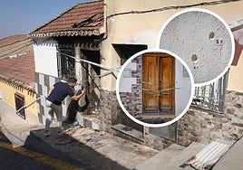 Imágenes de los impactos de bala y las viviendas incendiadas en Pinos Puente.