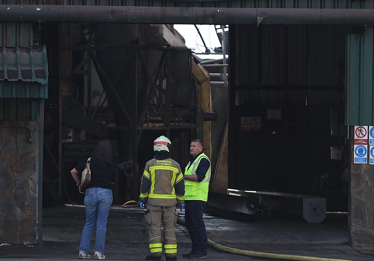 La fábrica de aceite tras el siniestro mortal.