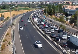 Colapso en la Circunvalación por un accidente este martes.