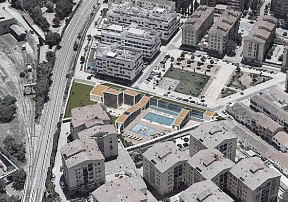 Recreación del proyecto de la piscina, que podría ser modificado cuando se inicie la obra.