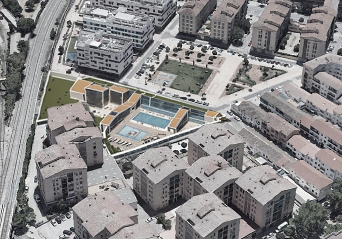 Recreación del proyecto de la piscina, que podría ser modificado cuando se inicie la obra.