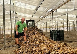 Un agricultor afectado en su finca.