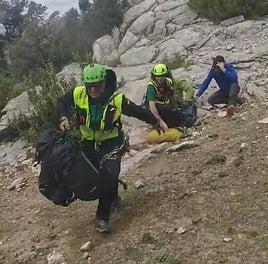 Rescate del equipo del GREIM en la sierra de Jaén, en una imagen de archivo.
