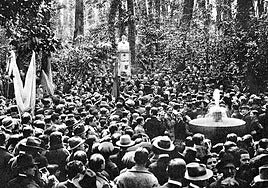 Llegada del cadáver de Ángel Ganivet a Granada en 1925