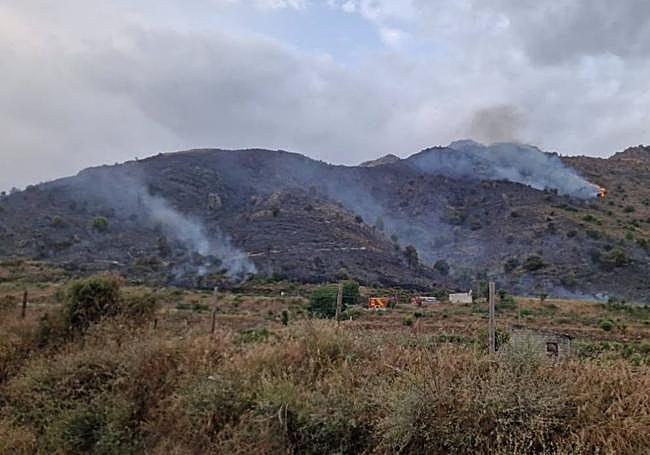 Superficie quemada en el incendio de Alhama
