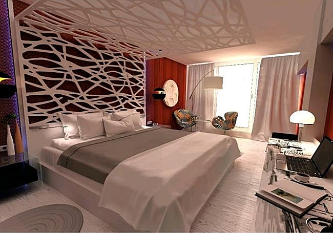 Una habitación de hotel diseñada por Colin Bertholet.