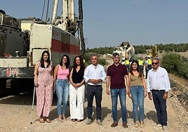 Visita a las obras en la carretera JA-3413 que une Mengíbar y Cazalilla.