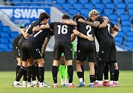 Jugadores del Almería en Anoeta