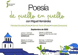 Cartel del programa sobre la poesía de Hernández que llegará a municipios de Jaén.