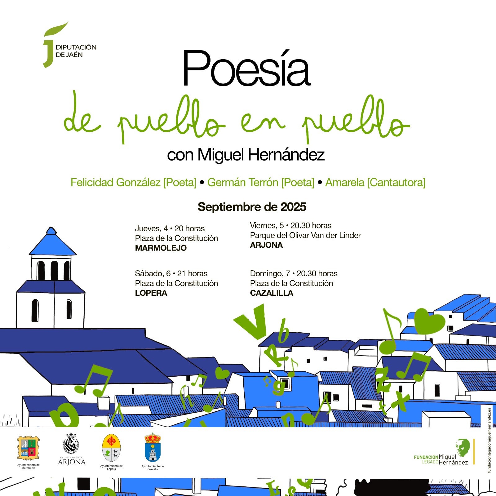 Cartel del programa sobre la poesía de Hernández que llegará a municipios de Jaén.
