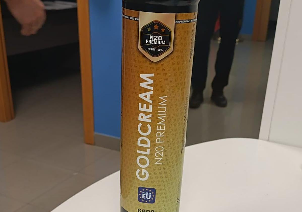 La bombona intervenida en Santa Fe.