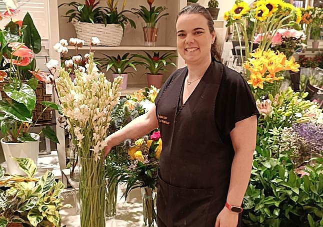 La florista Loli López, de La Mimosa en El Corte Inglés.