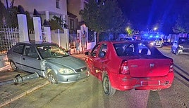 Imagen de los vehículos accidentados tras la colisión.