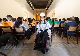 Eva Isidoro Cabañas, ayer en el crucero del Hospital Real.
