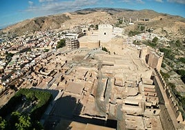 Vista aérea de la Alcazaba de Almería.