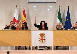 En el centro, la alcaldesa de Almería, María del Mar Vázquez.