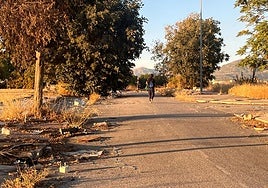 Basura en las calles que rodean los descampados quemados.
