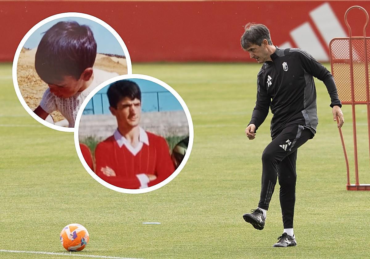 Varias imágenes de José Rojo Martín 'Pacheta' con el Granada, el CP Salas y de niño.