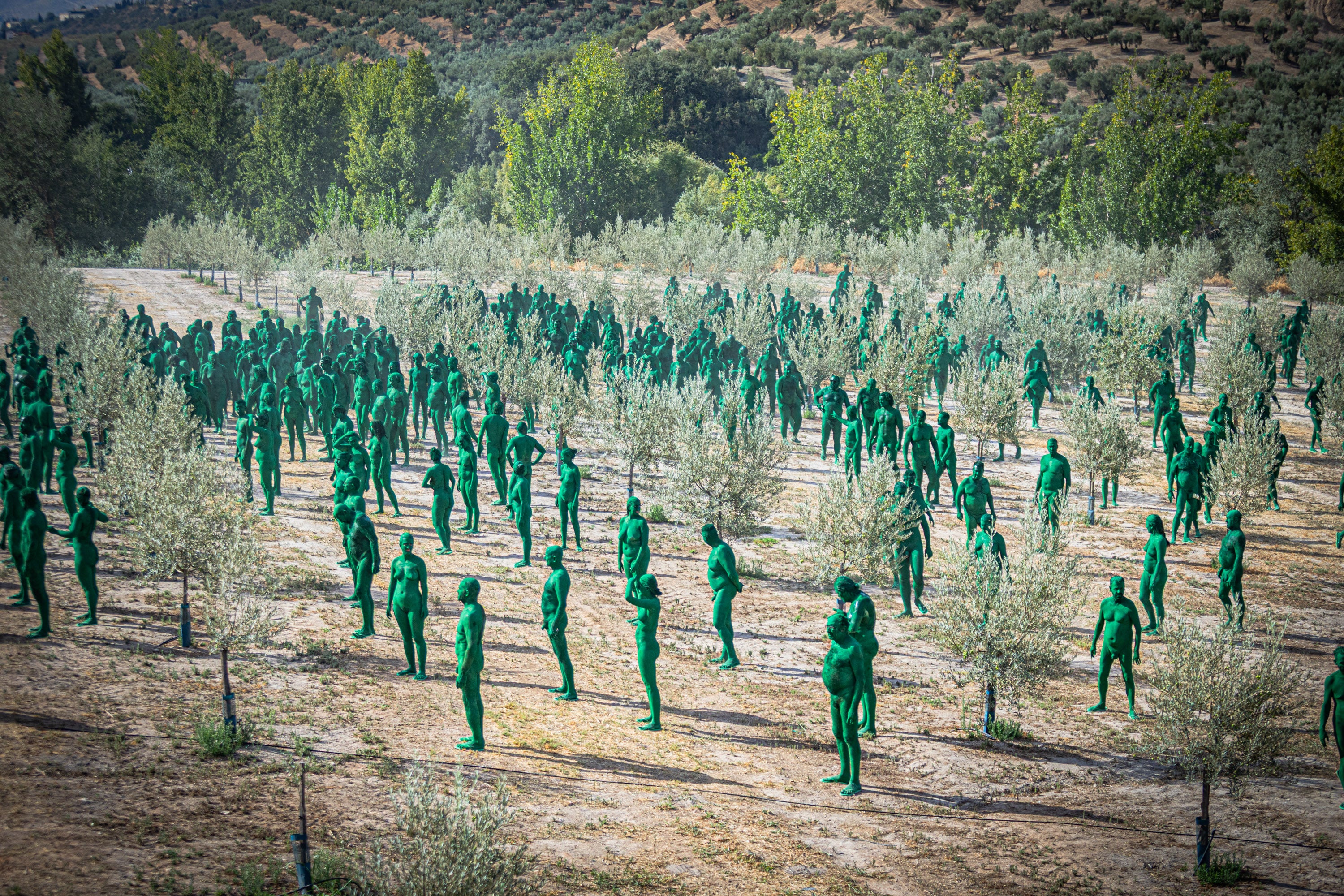 Las imágenes de los desnudos verdes en Granada