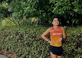 María Pérez, durante un entrenamiento previo a la prueba.