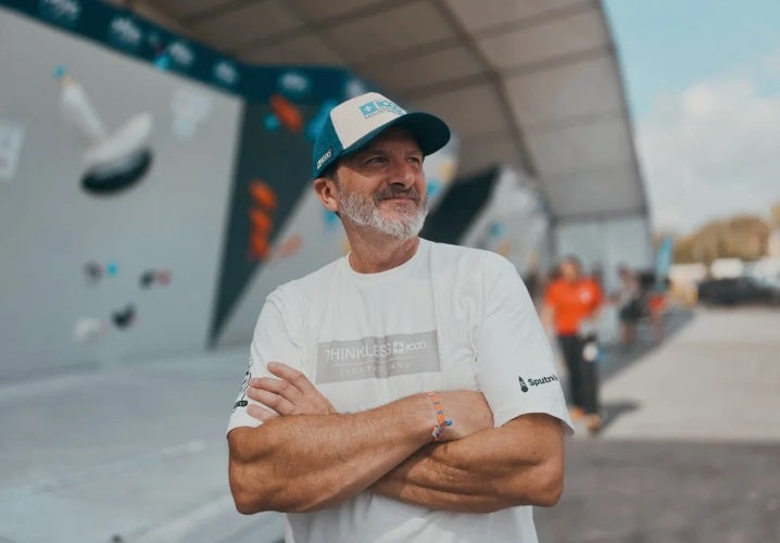 Finuco Martínez, posando para SUR desde la Copa de España de escalada de Mijas.