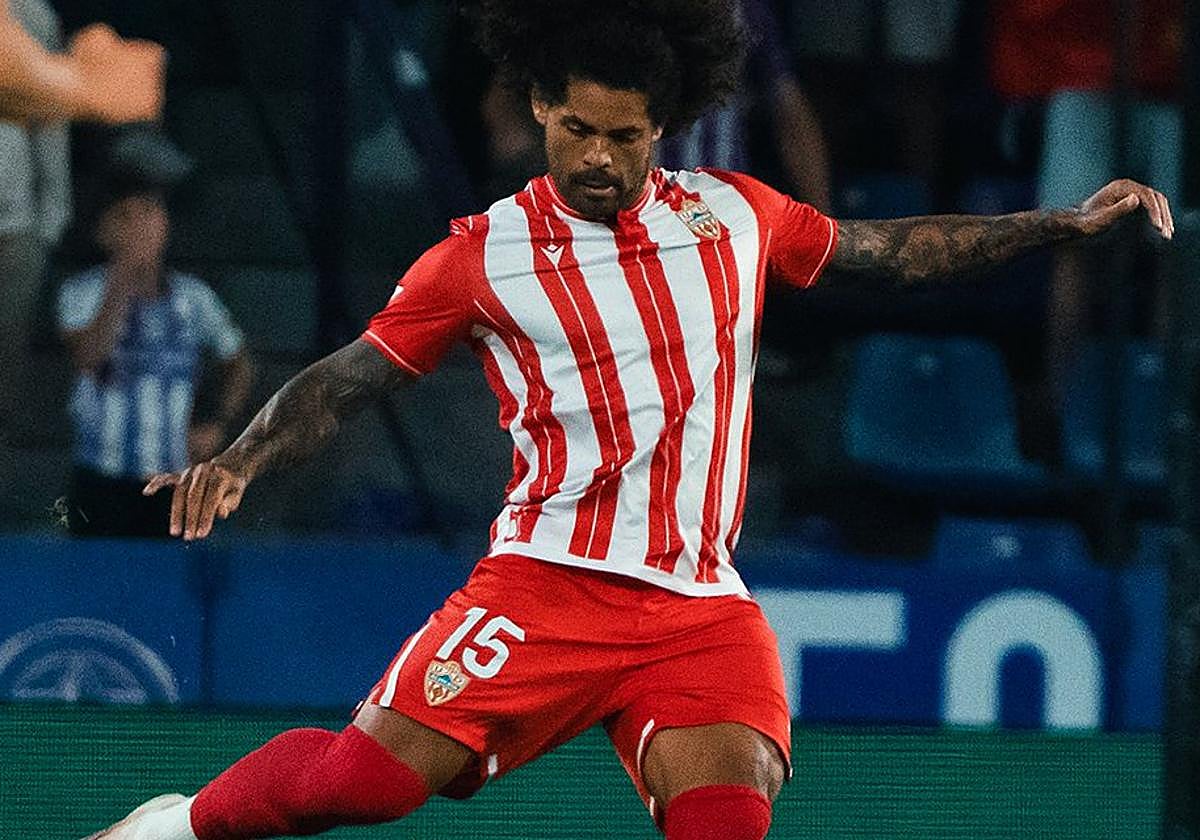 Aridane, durante su debut con el Almería en Valladolid.