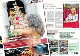 Portada del suplemento de la Virgen de las Angustias sobre las páginas interiores.