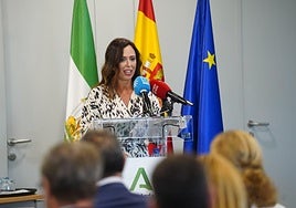 Rocío Díaz en la presentación de la bolsa de suelo.