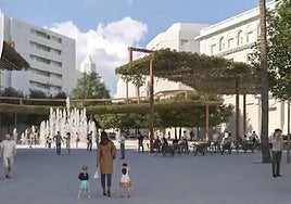 Imagen proyectada de la futura plaza de la Constitución.