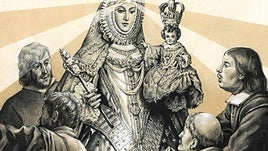 Detalle del cartel anunciador de los cultos