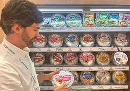 Mostrador de productos de cuarta y quinta gama en el stand de Primaflor.