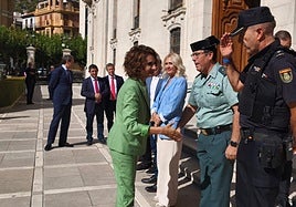 María Jesús Montero a su llegada a la Diputación de Jaén.