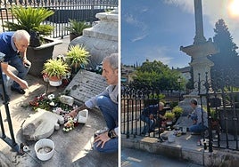 Destrozos a los pies del Cristo de los Favores en el Campo del Príncipe.