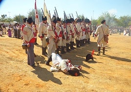 Uno de los momentos de la recreación de la batalla de Bailén.