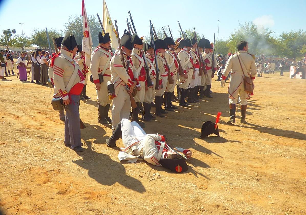 Uno de los momentos de la recreación de la batalla de Bailén.