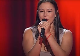 La joven Mar Hernández durante su intervención en 'La Voz'.