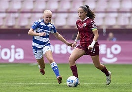 La granadinista Solvoll persigue a Isina en el campo de Las Gaunas.