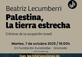 La Fundación Euroárabe presenta el libro 'Palestina, la tierra estrecha', de Beatriz Lecumberri