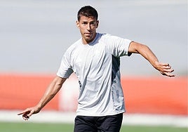 Rubén Alcaraz, durante un entrenamiento.