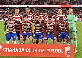 El once inicial del Granada ante Las Palmas.