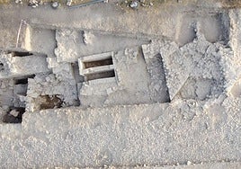 Vista aérea del yacimiento del cerro del Alcázar de Baeza.