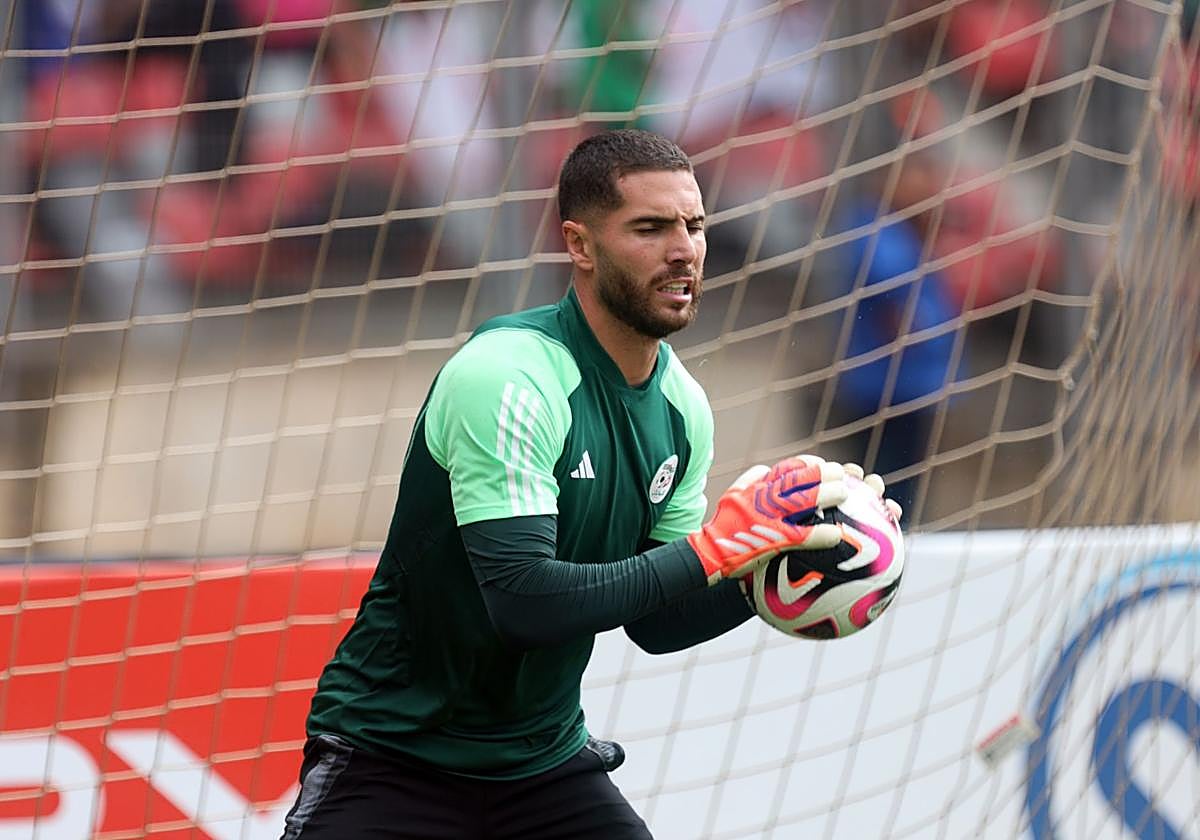 Luca Zidane, en el calentamiento.