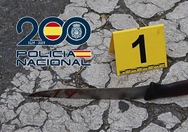 Cuchillo usado durante la agresión.