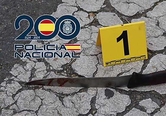 Cuchillo usado durante la agresión.