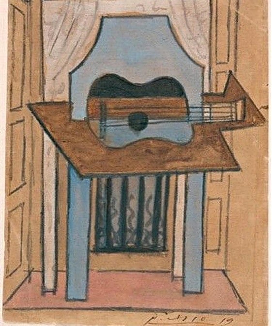 'Naturaleza muerta con guitarra', obra de Pablo Picasso desaparecida.