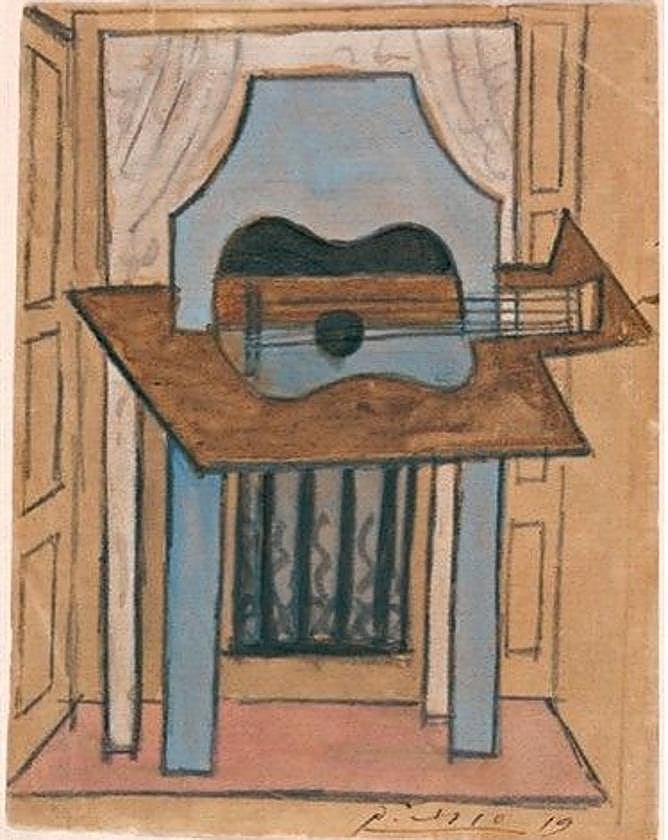 'Naturaleza muerta con guitarra', obra de Pablo Picasso desaparecida.