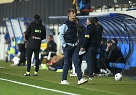 El técnico Pacheta, en el estadio del Andorra.
