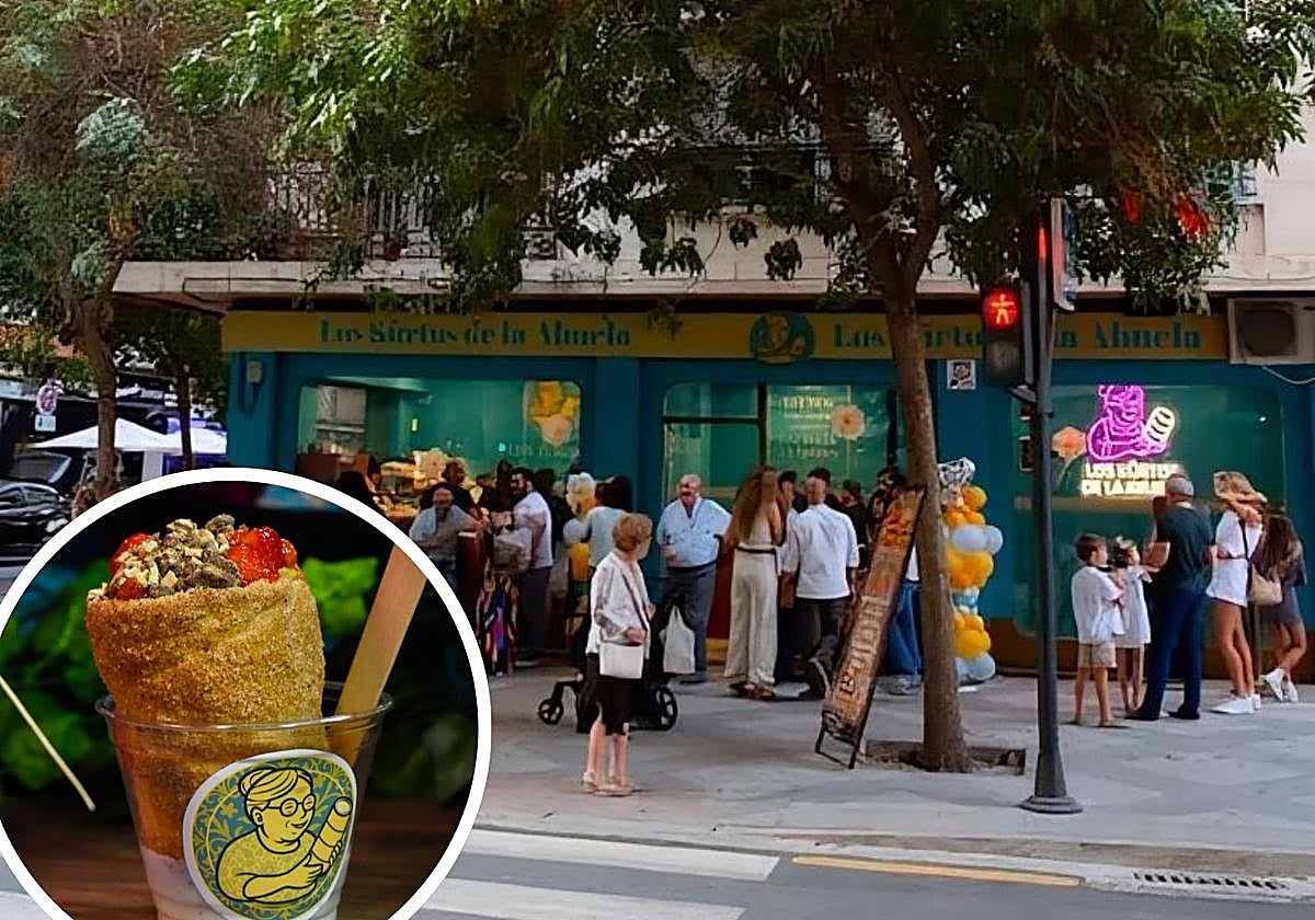 Clientes esperando en la puerta de Los Kürtos de la Abuela el día de su inauguración.