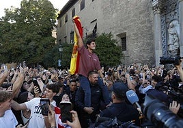 Ambiente en la plaza de Derecho.