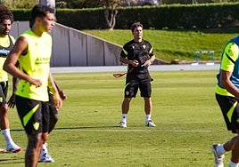 Rubi, en la sesión de trabajo de ayer.